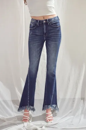 Mid Rise Hem Detail Flare