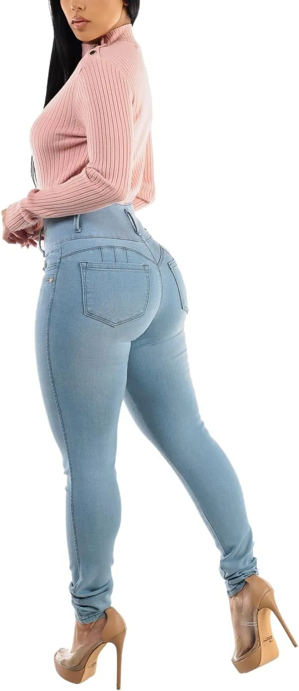 Moda Xpress High Waisted Butt Lifting Jeans for Women - Colombian Design Jeans Levanta Cola