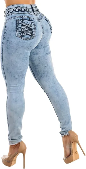 Moda Xpress High Waisted Butt Lifting Jeans for Women - Colombian Design Jeans Levanta Cola