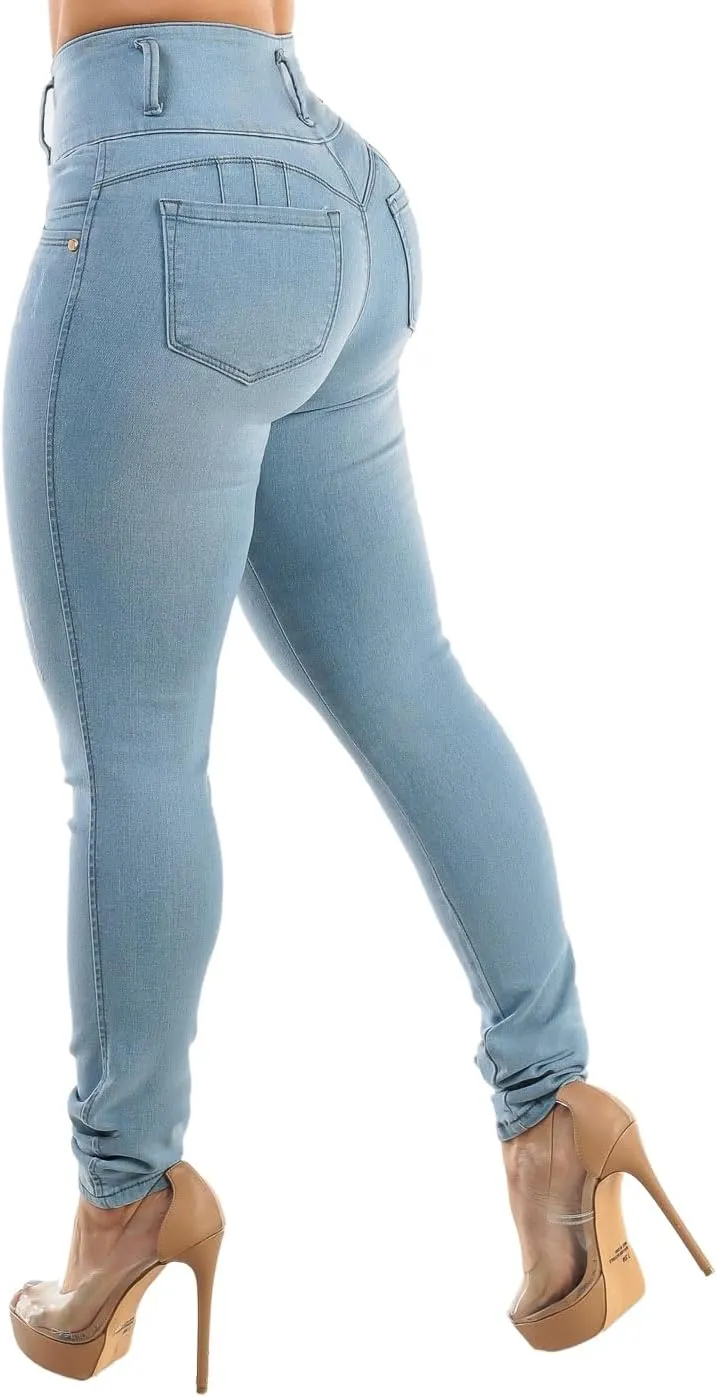 Moda Xpress High Waisted Butt Lifting Jeans for Women - Colombian Design Jeans Levanta Cola