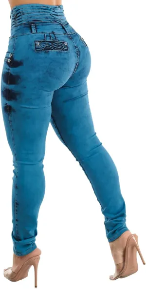 Moda Xpress High Waisted Butt Lifting Jeans for Women - Colombian Design Jeans Levanta Cola