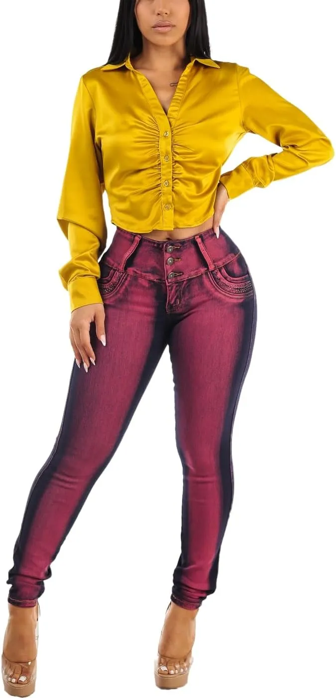 Moda Xpress High Waisted Butt Lifting Jeans for Women - Colombian Design Jeans Levanta Cola
