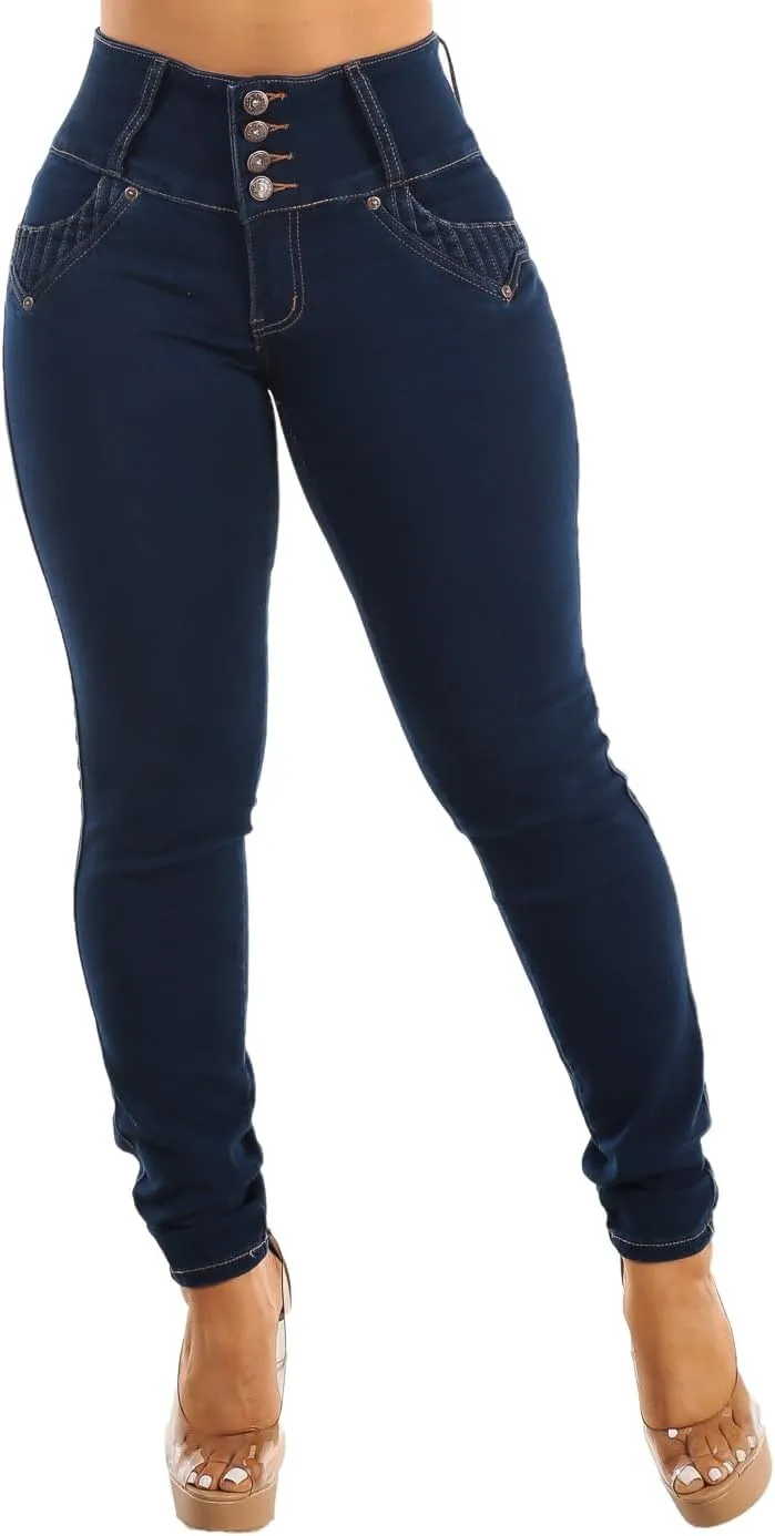 Moda Xpress High Waisted Butt Lifting Jeans for Women - Colombian Design Jeans Levanta Cola