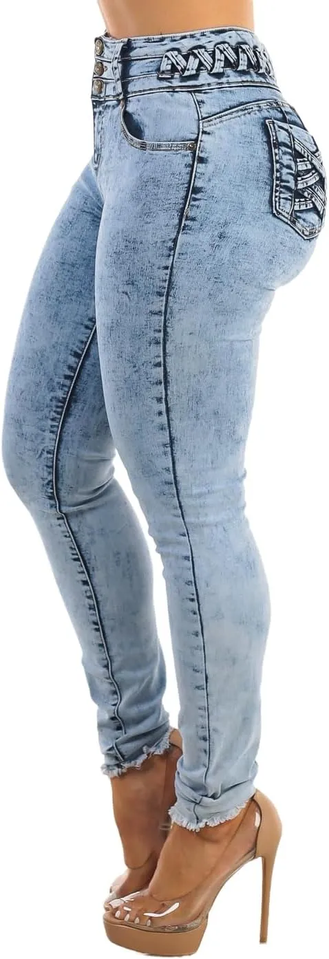 Moda Xpress High Waisted Butt Lifting Jeans for Women - Colombian Design Jeans Levanta Cola