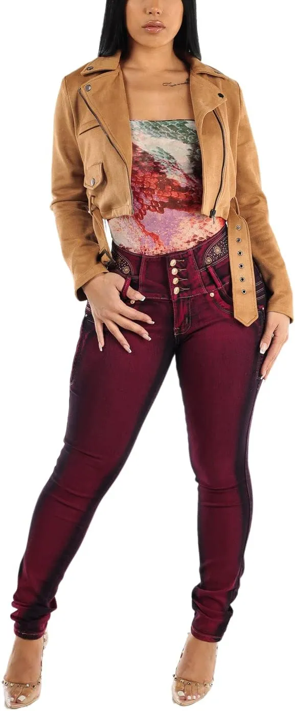 Moda Xpress High Waisted Butt Lifting Jeans for Women - Colombian Design Jeans Levanta Cola