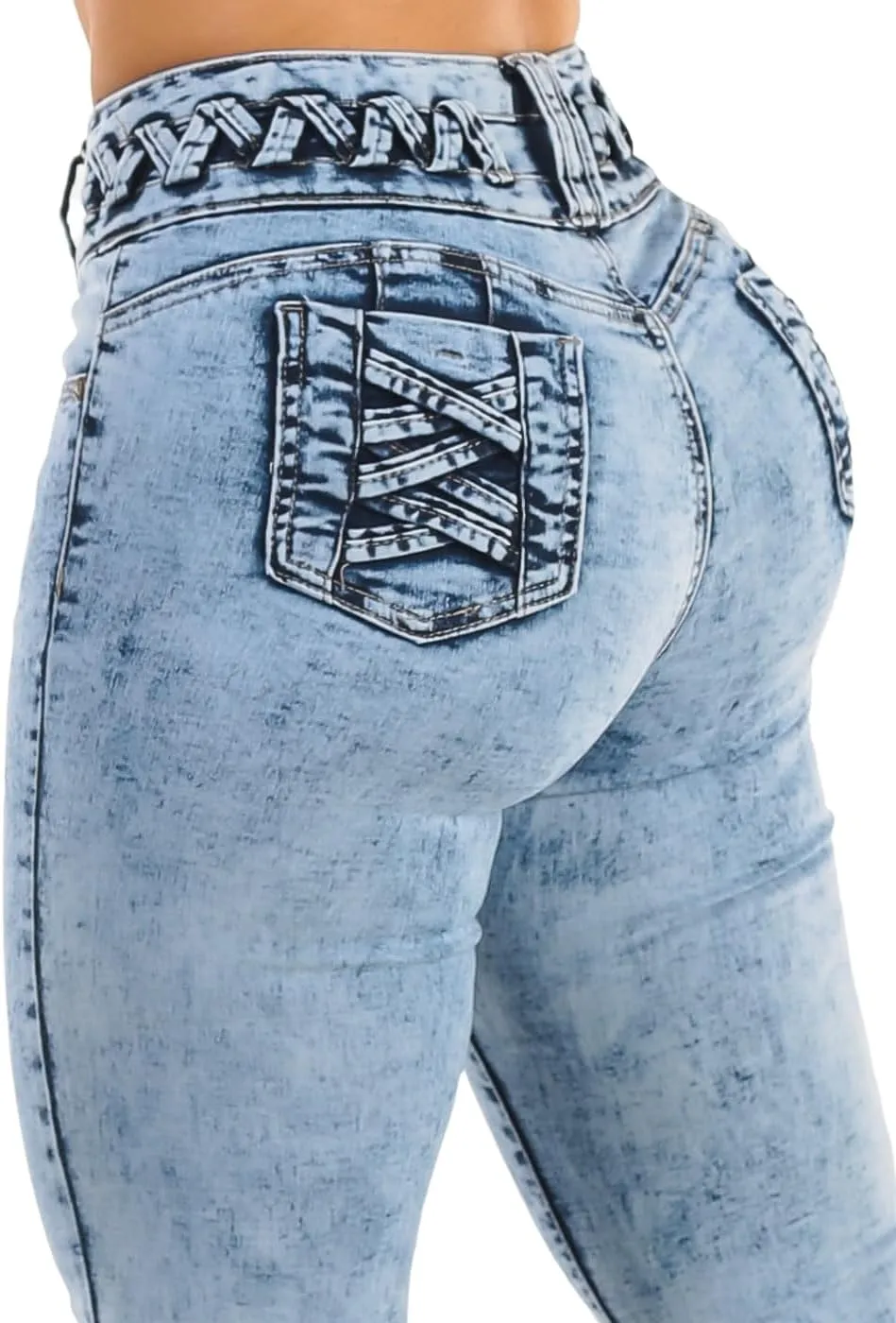 Moda Xpress High Waisted Butt Lifting Jeans for Women - Colombian Design Jeans Levanta Cola