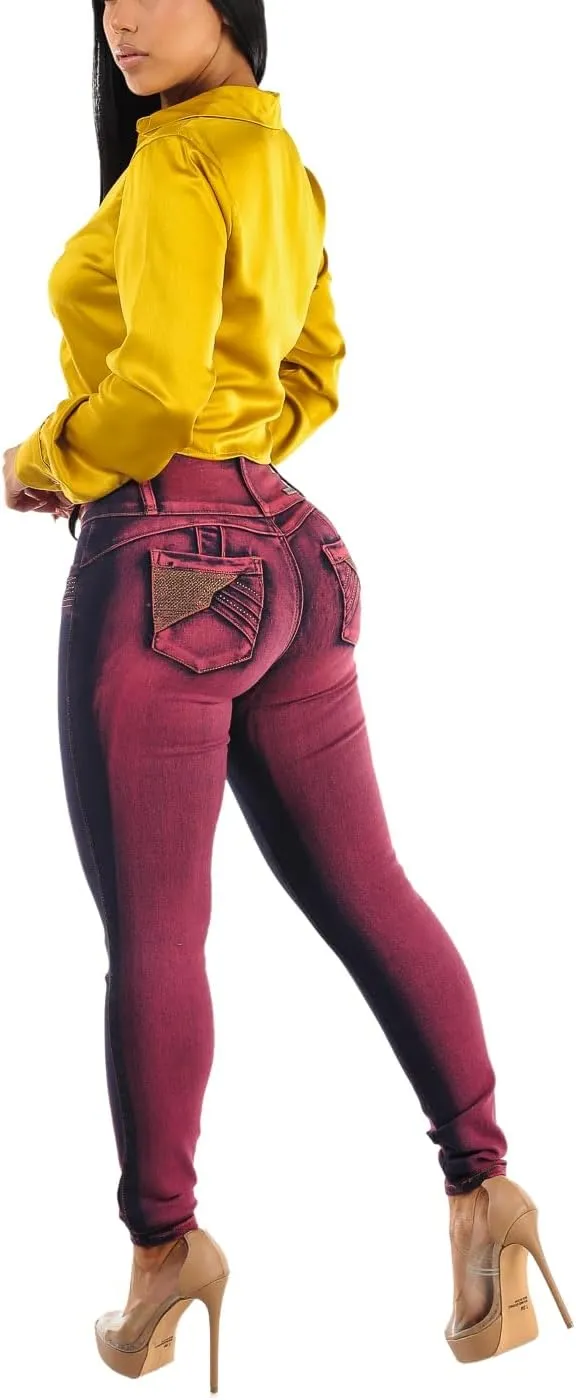 Moda Xpress High Waisted Butt Lifting Jeans for Women - Colombian Design Jeans Levanta Cola