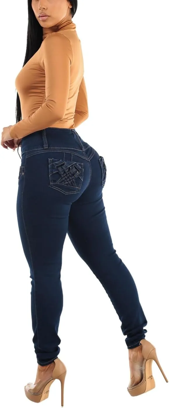 Moda Xpress High Waisted Butt Lifting Jeans for Women - Colombian Design Jeans Levanta Cola
