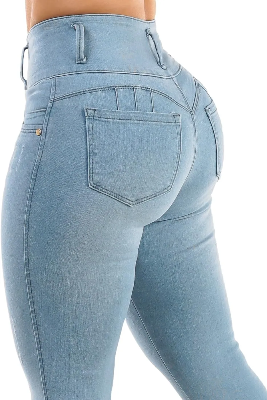 Moda Xpress High Waisted Butt Lifting Jeans for Women - Colombian Design Jeans Levanta Cola