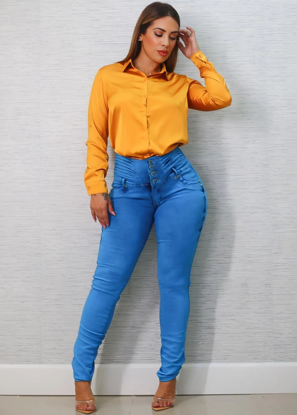 Moda Xpress High Waisted Butt Lifting Jeans for Women - Colombian Design Jeans Levanta Cola