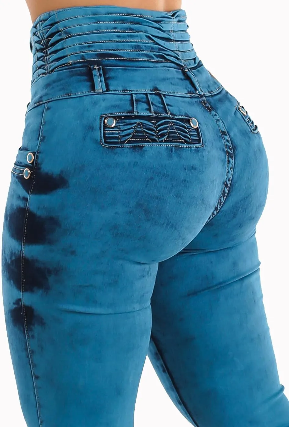 Moda Xpress High Waisted Butt Lifting Jeans for Women - Colombian Design Jeans Levanta Cola