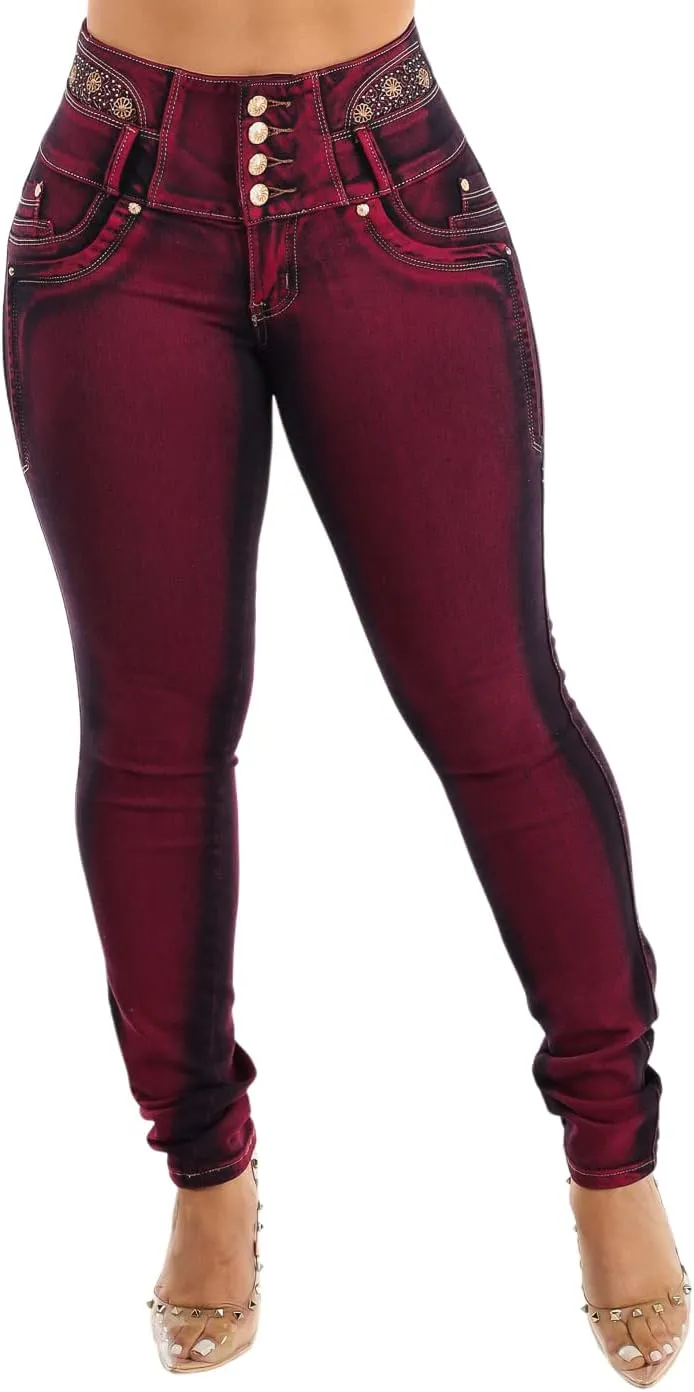 Moda Xpress High Waisted Butt Lifting Jeans for Women - Colombian Design Jeans Levanta Cola