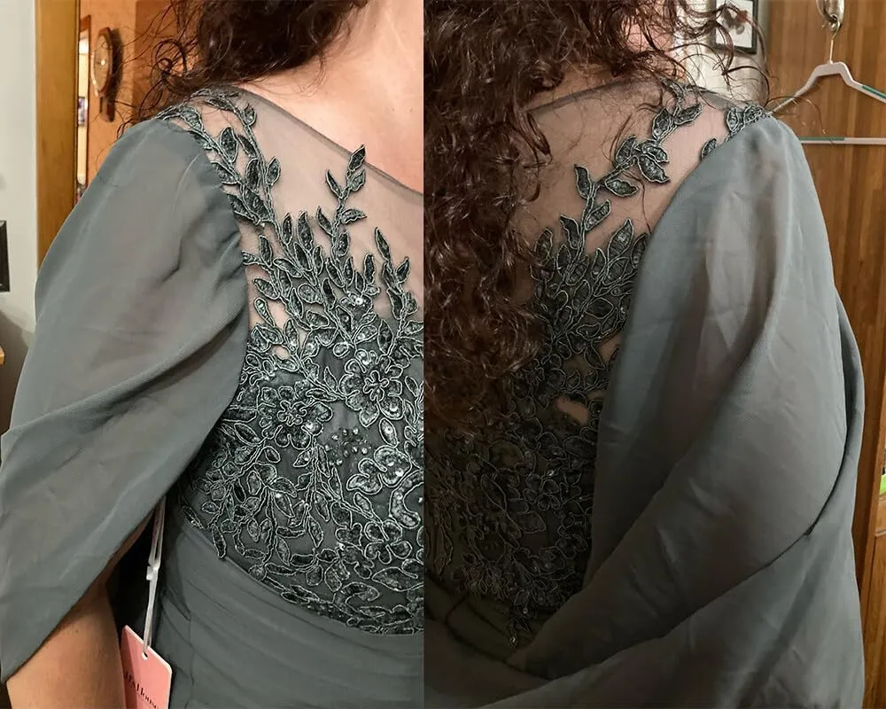 Mother of The Bride Dresses Pleated Sequins Plus Size Formal Evening Dress Lace Appliques Long Chiffon Evening Dress
