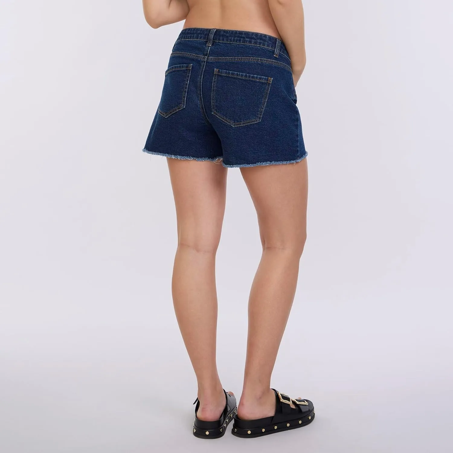 Motherhood Maternity Women's Under The Belly Cutoff Denim Pregnancy Short