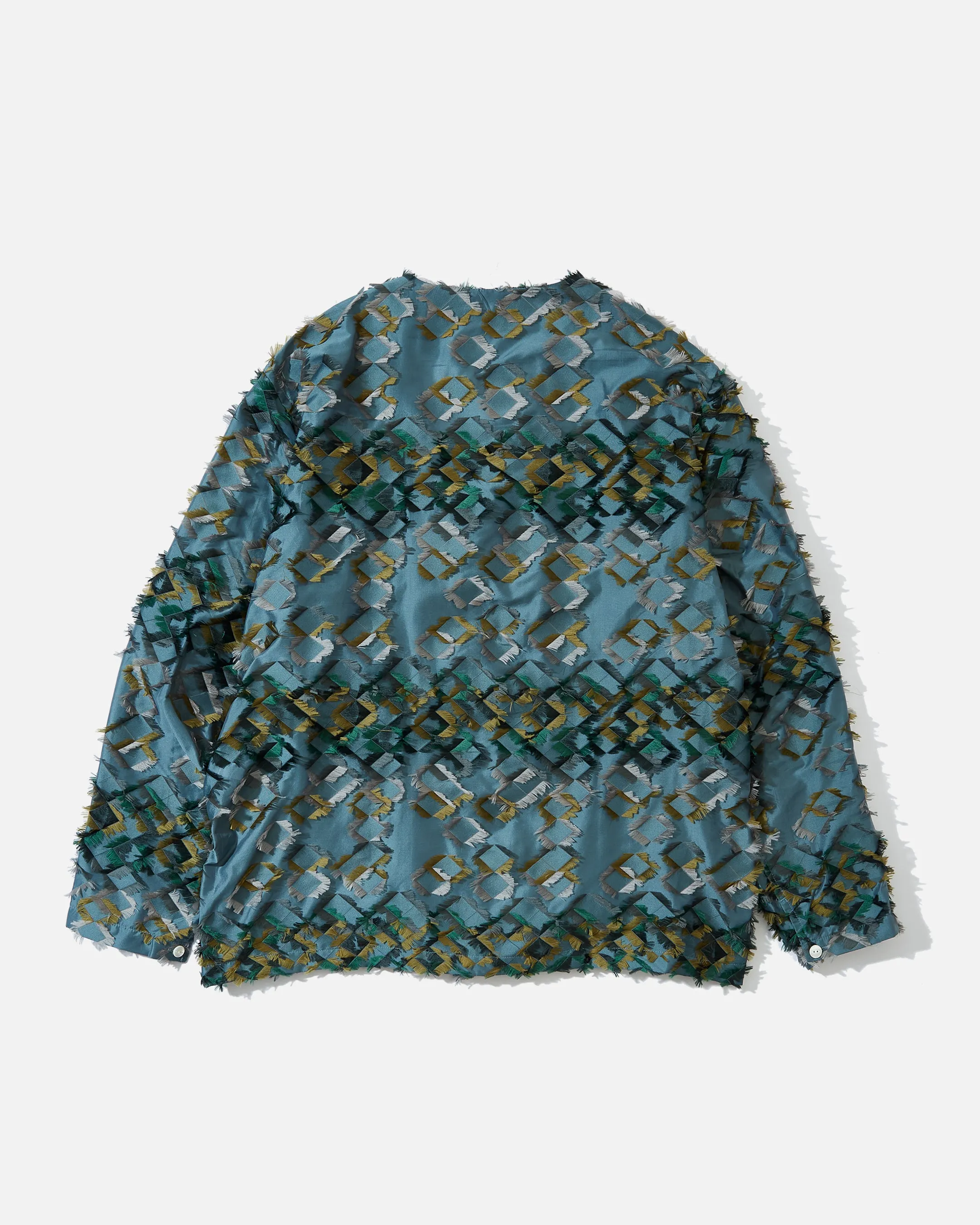 Needles V Neck Shirt - PE/N Fringe Cut Jq - Blue