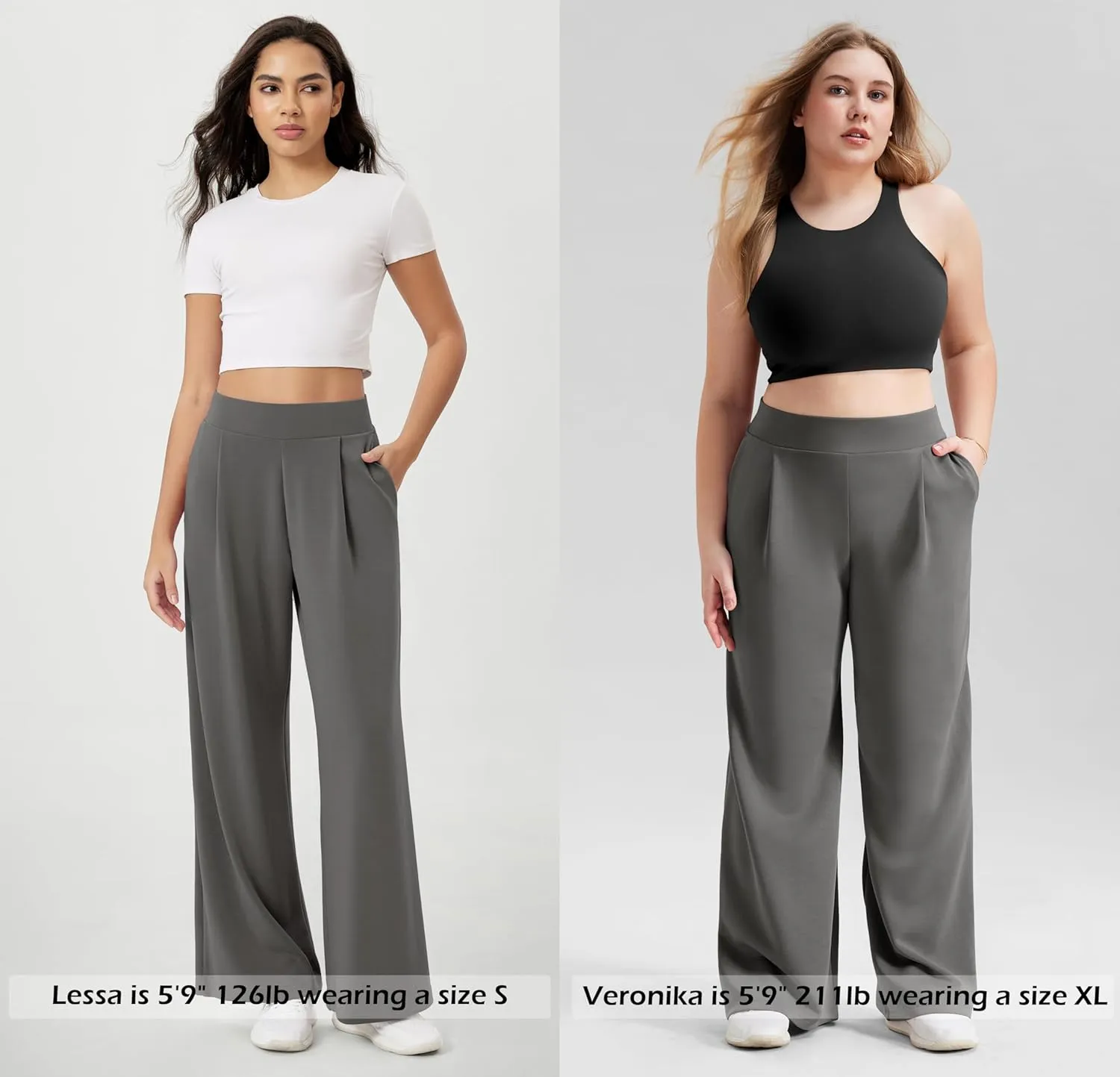 ODODOS Modal Soft Wide Leg Pants for Women High Waist Casual Relaxed Pants with Pockets-27/29"/ 31" Inseam