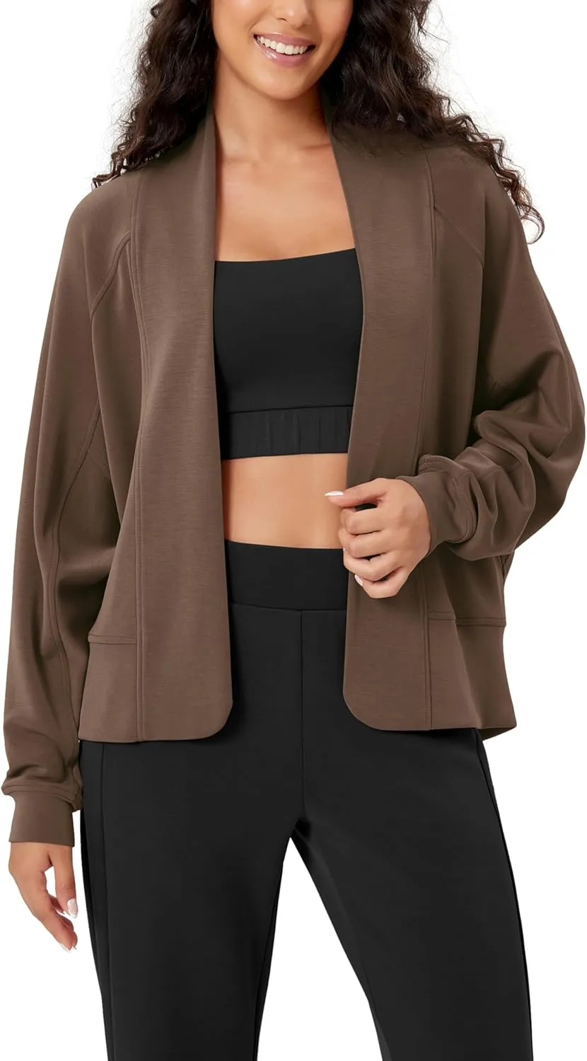 ODODOS Women's Modal Soft Open Front Cardigans Long Sleeve Casual Wrap Outwear