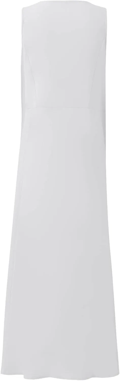 Plus Size Cotton Linen Maxi Summer Dresses for Curvy Women 2025 Sleeveless Vacation Beach Sundresses with Pockets