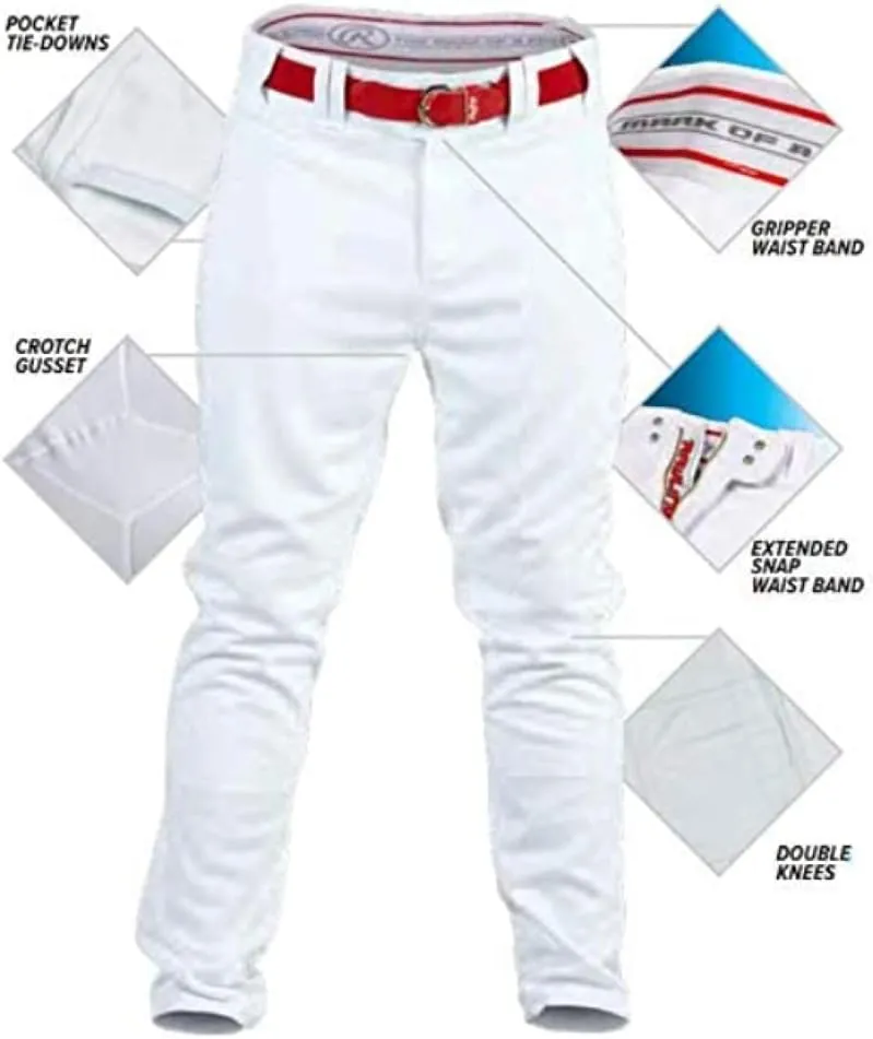 Rawlings | PRO 150 Series Baseball Pants | Full Length Semi-Relaxed Fit | Youth Sizes | Piped | Multiple Colors