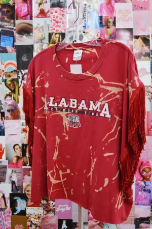 Repurposed Alabama Tee w/ Fringe (size XL)