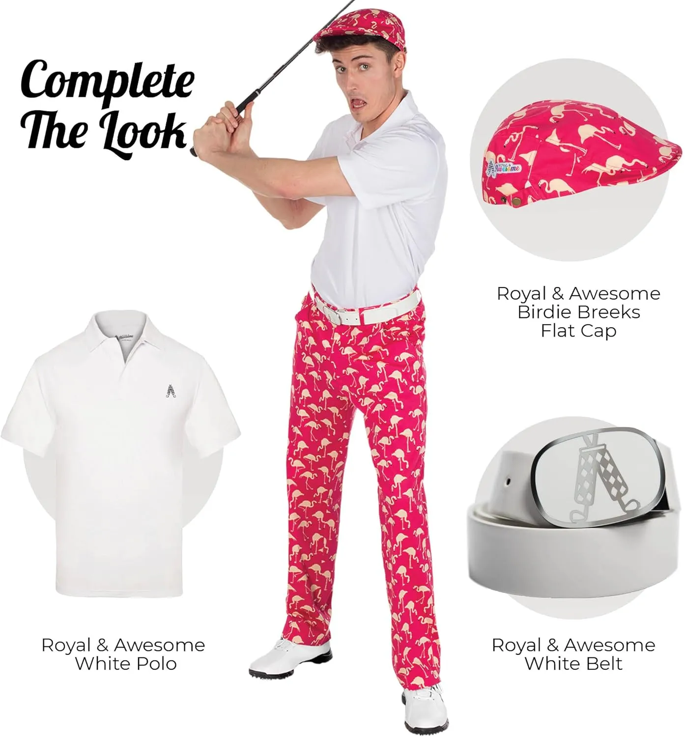 Royal & Awesome Mens Golf Pants, Golf Pants Men Relaxed Fit, Plaid Pants Men