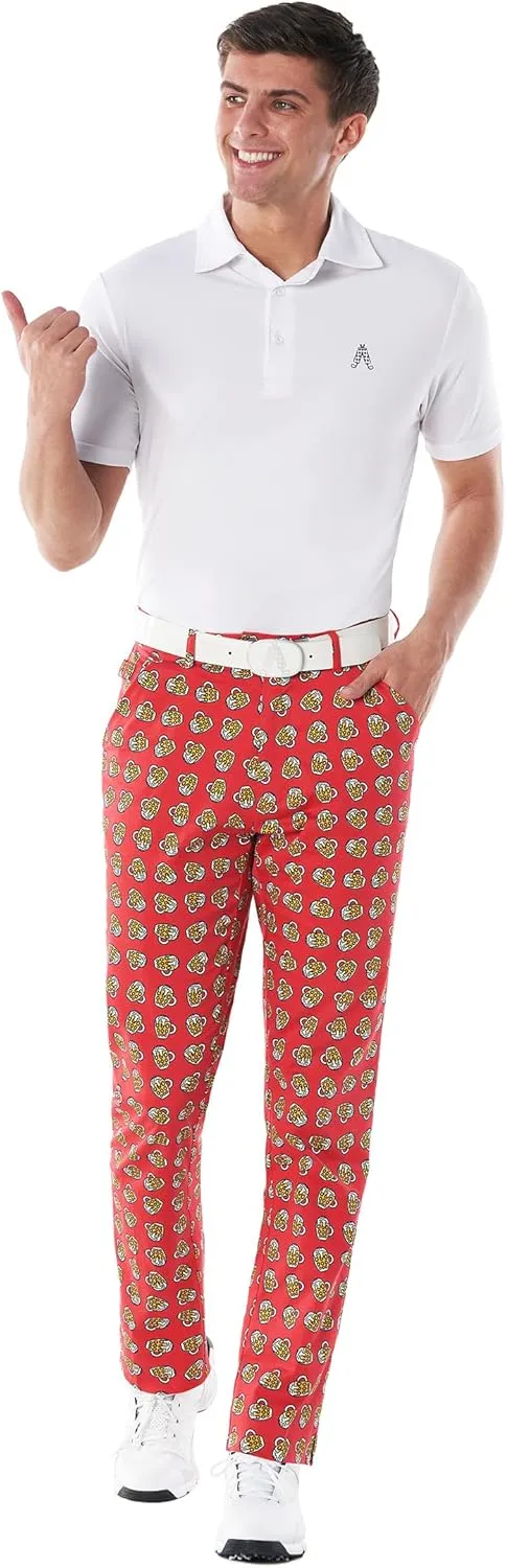 Royal & Awesome Mens Golf Pants, Golf Pants Men Relaxed Fit, Plaid Pants Men