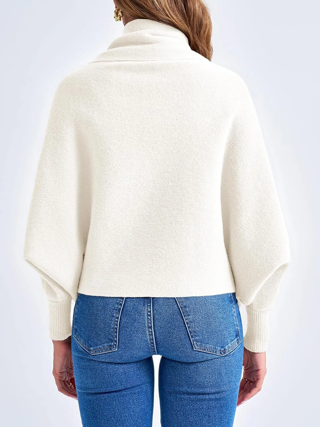 Saodimallsu Womens Open Front Cardigan Batwing Long Sleeve Shawl Chunky Knit Loose Fall Poncho Sweater Coats
