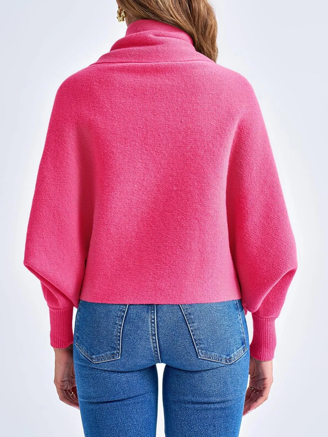 Saodimallsu Womens Open Front Cardigan Batwing Long Sleeve Shawl Chunky Knit Loose Fall Poncho Sweater Coats