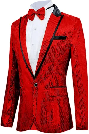 Sequin Blazer Metallic Suit Disco Prom Shiny Jacket Wedding Party Banquet Fashion Tuxedo for Mens Adult