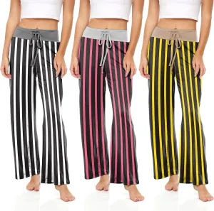 Sexy Basics Womens Lounge Pants | Wide Leg Hi Waisted - Ultra Soft Drawstring PJ Bottoms | Multi Packs & Colors