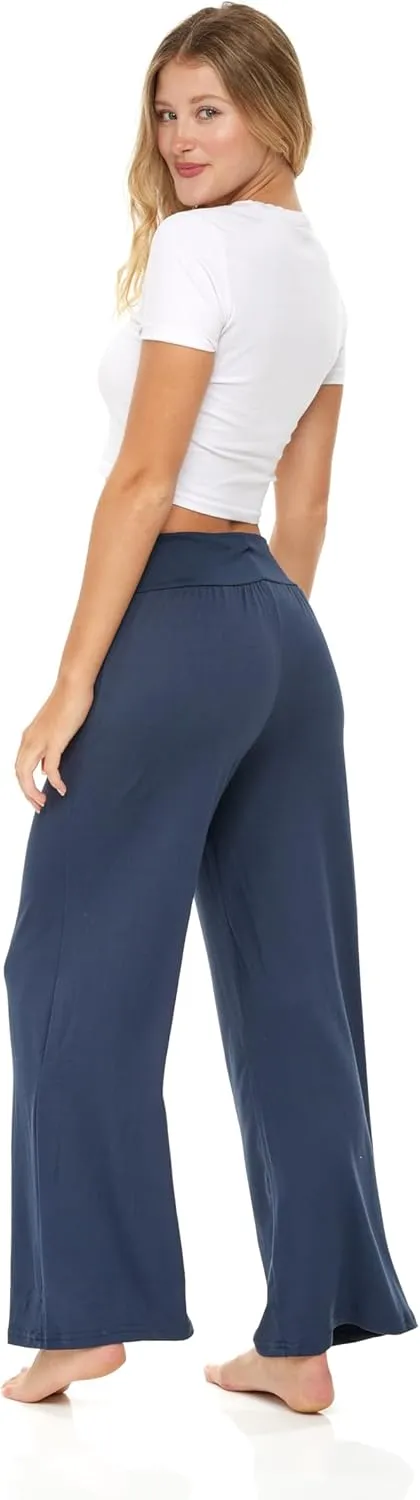 Sexy Basics Womens Lounge Pants | Wide Leg Hi Waisted - Ultra Soft Drawstring PJ Bottoms | Multi Packs & Colors