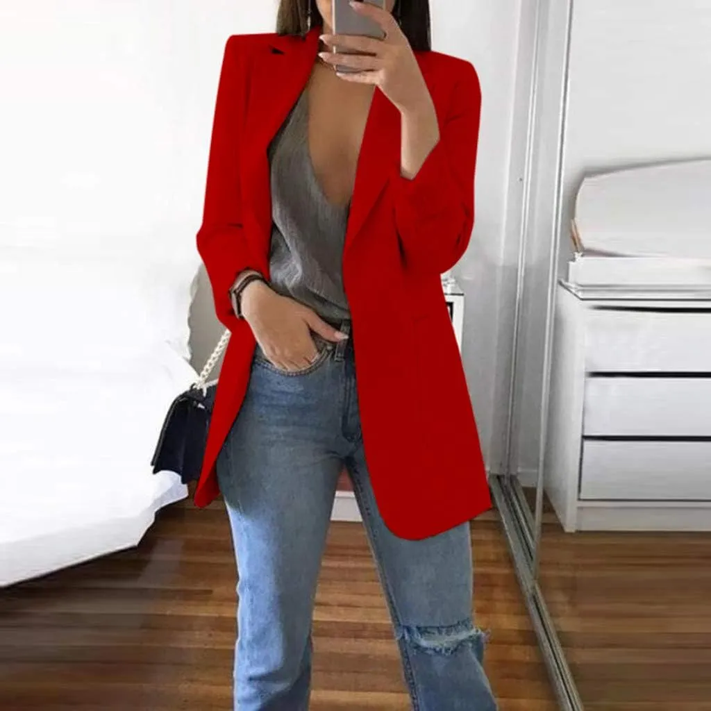 SHAOBGE Homecoming Blazers for Women 2024 Business Casual Plus Size Jackets Long Sleeve Back to School Dressy Fashion Blazer
