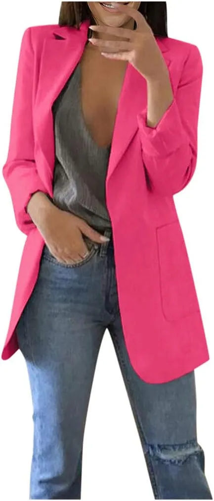 SHAOBGE Homecoming Blazers for Women 2024 Business Casual Plus Size Jackets Long Sleeve Back to School Dressy Fashion Blazer