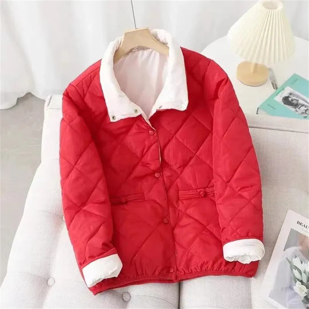Short Down Cotton Padded Jacket Winter Korean Version Loose Light Thin Coat Women's Cotton Jacket