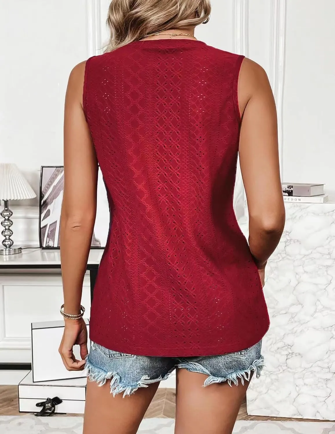 Sleeveless Tops for Women Dressy Casual Summer Blouses Trendy Office Work Shirts