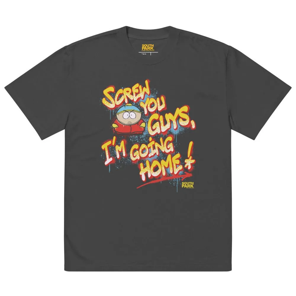South Park Cartman Screw You Guys Graffiti Oversized T-Shirt