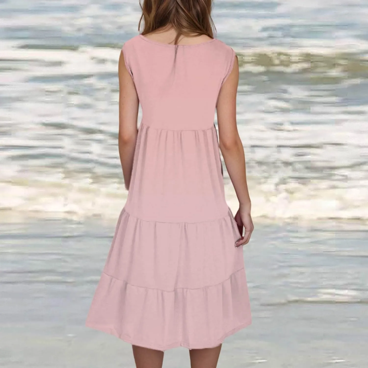 Summer Dresses for Women 2025 Trendy Plus Size Sleeveless Cute Sundresses Casual Loose Boho Beach Flowy Midi Dress