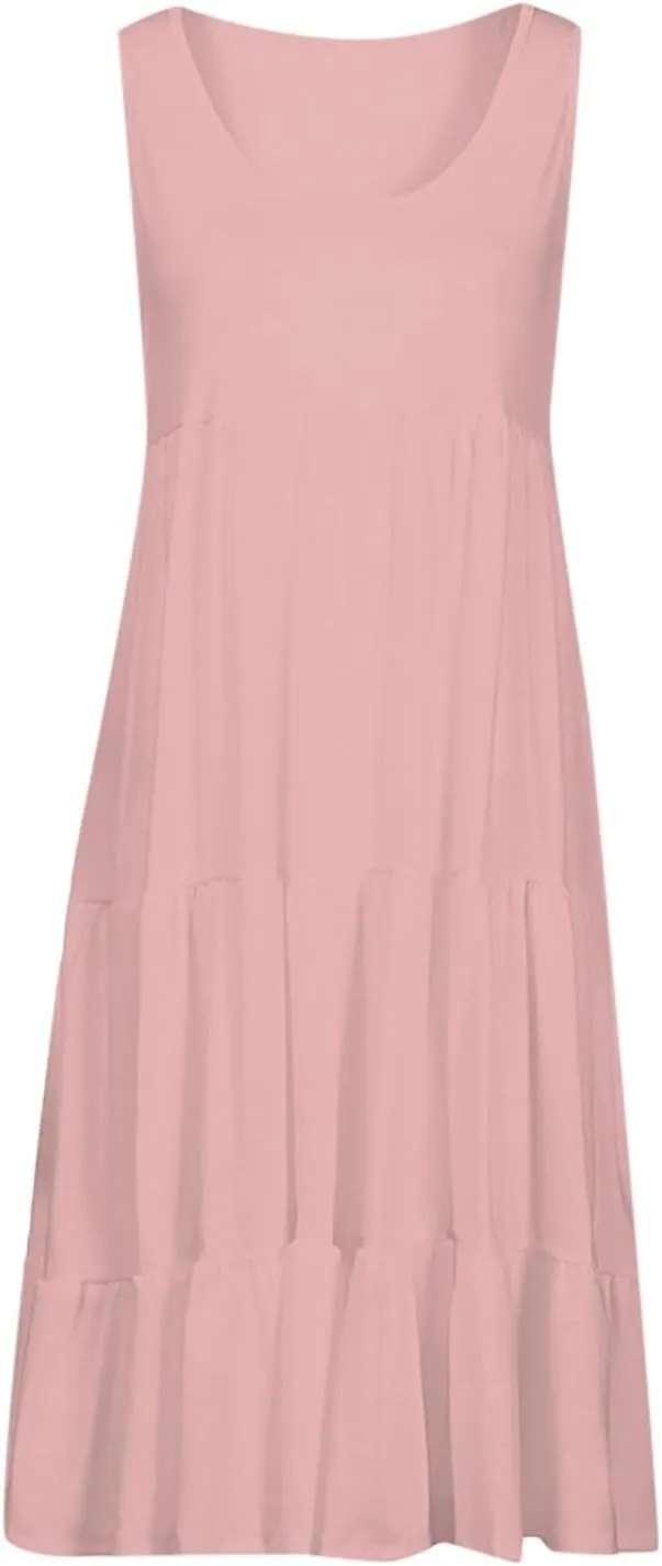 Summer Dresses for Women 2025 Trendy Plus Size Sleeveless Cute Sundresses Casual Loose Boho Beach Flowy Midi Dress