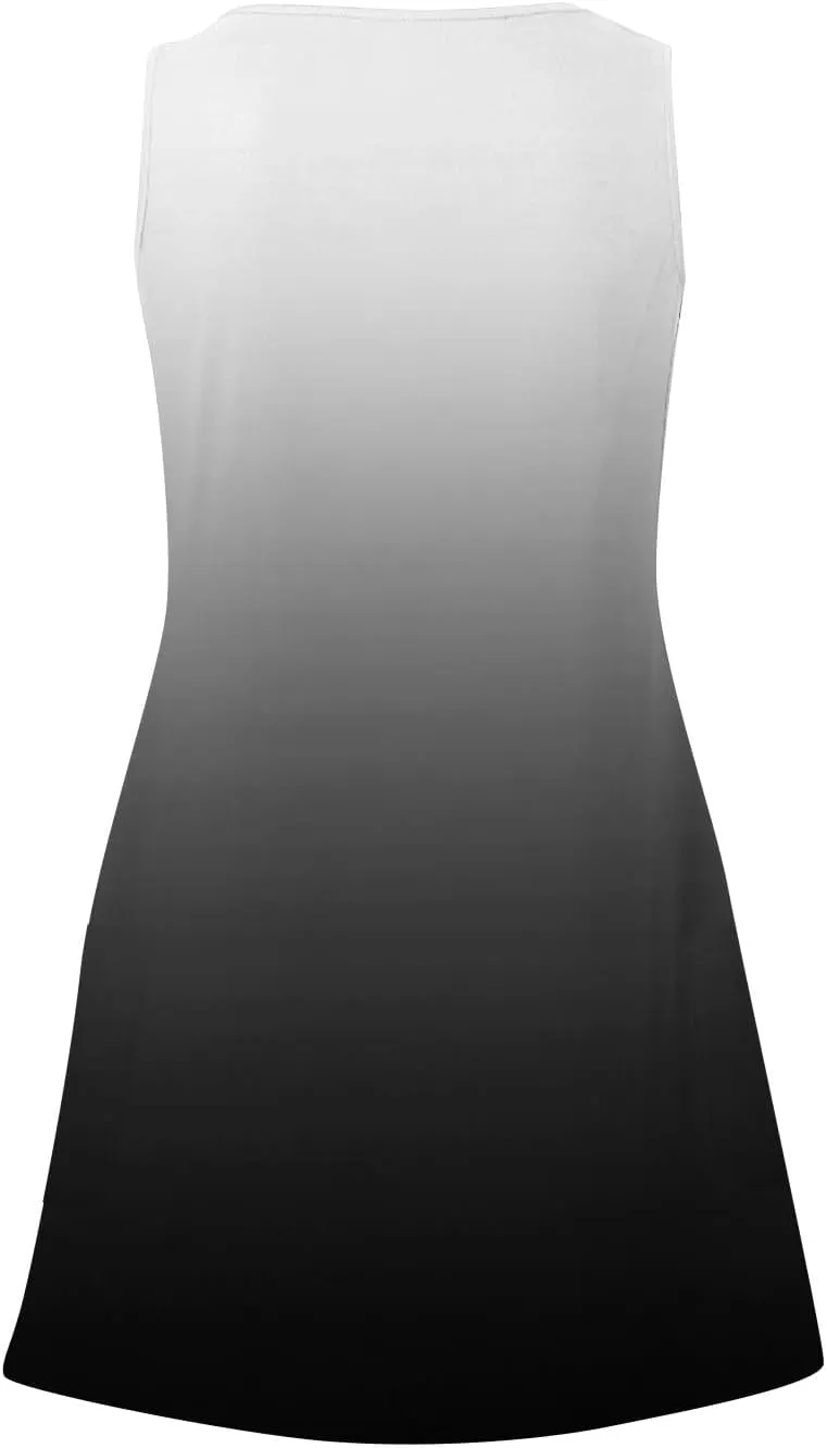 Summer Dresses for Women Casual V Neck Sleeveless Sundresses Boho Beach Tank Dress with Pockets
