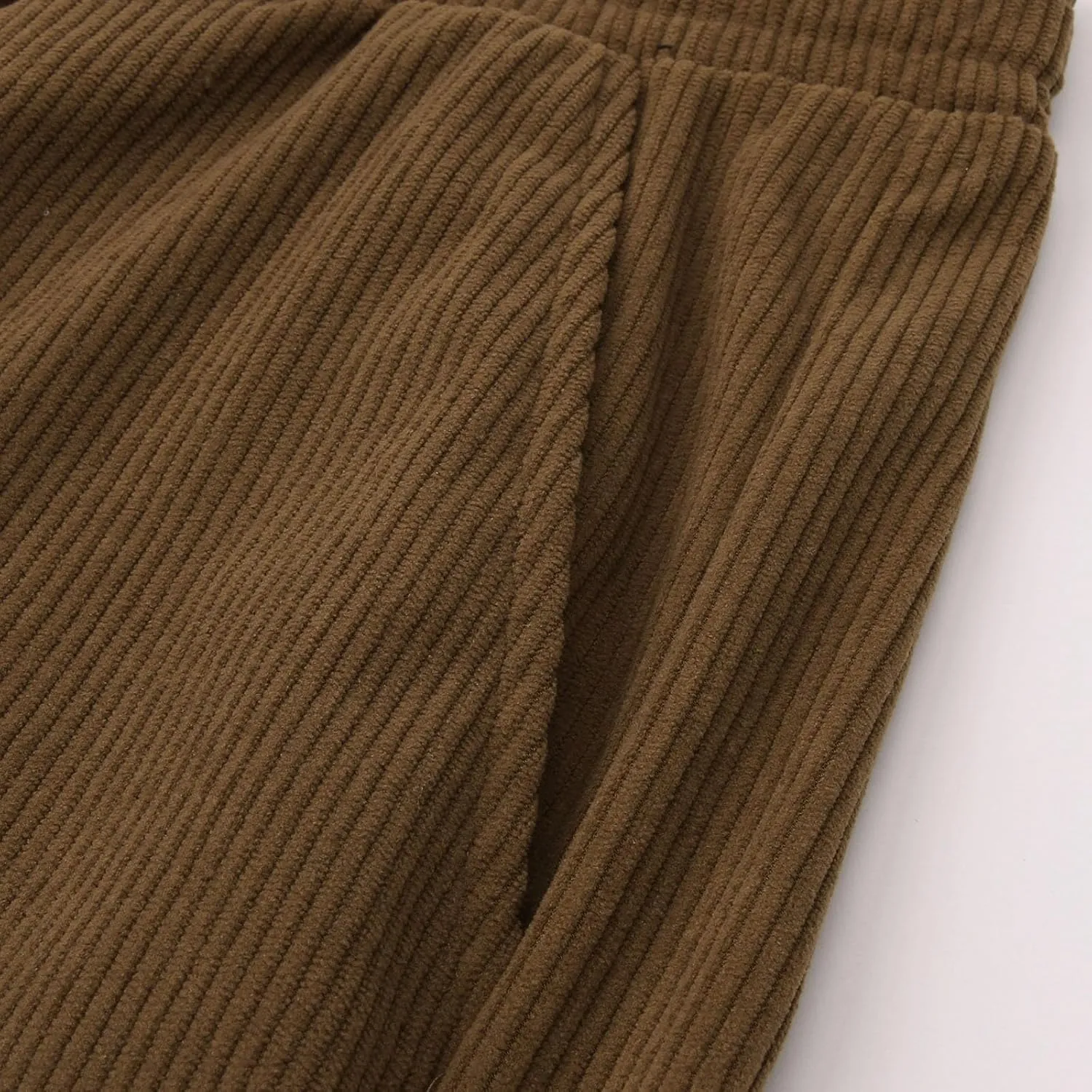 SUWBMHWE Corduroy Pants for Men Corduroy Baggy Wide Leg Joggers Pants Casual Cargo Pants Elastic Waist Sweatpants