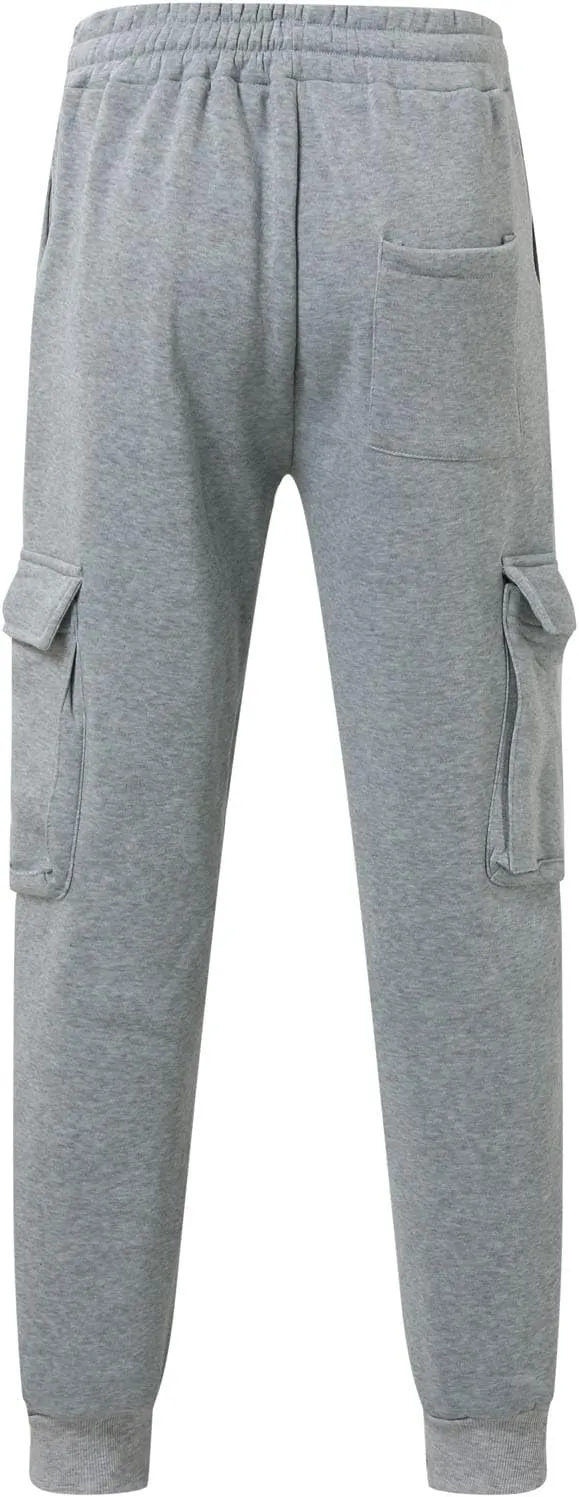 SUWBMHWE Men Cargo Pants Stretch Drawstring Elastic Waist Sweatpants Tall Regular Fit Pants Joggers Trousers with Pockets