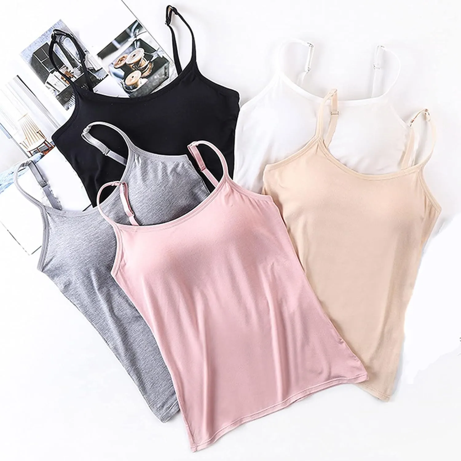 Tank Tops for Women 2025 Pure Color Tube Top Camisole Summer Casual Inner Wear Anti Light Wrap Chest Vest