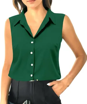 Tank Tops for Women V Neck Summer Outfits Collared Shirts Dressy Casual Loose Fit Top