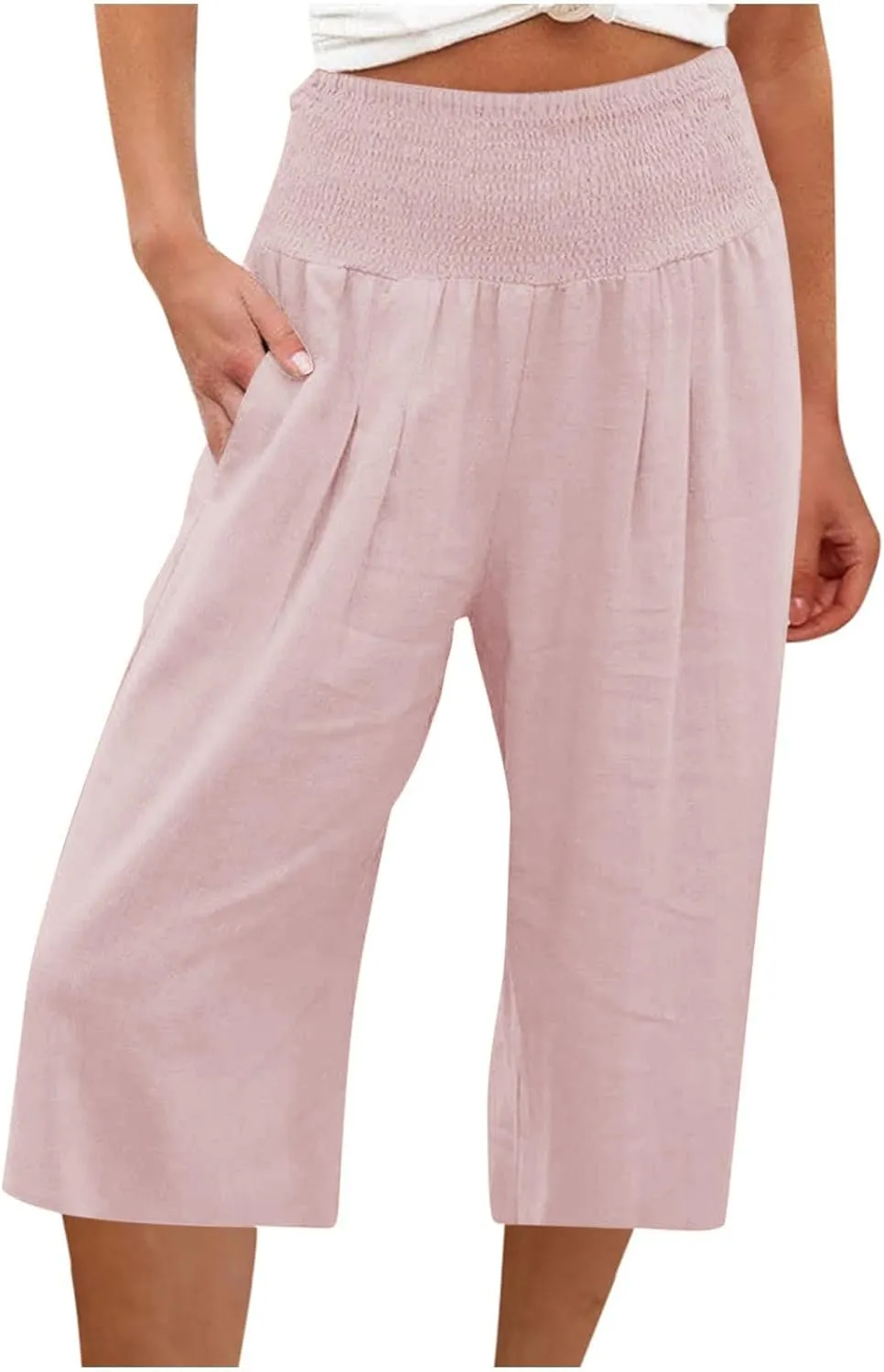 TARIENDY Wide Leg Capri Yoga Pants for Women Women's Elastic Wide Leg Capris 2025 Beach Casual Outfits high Waisted Pants