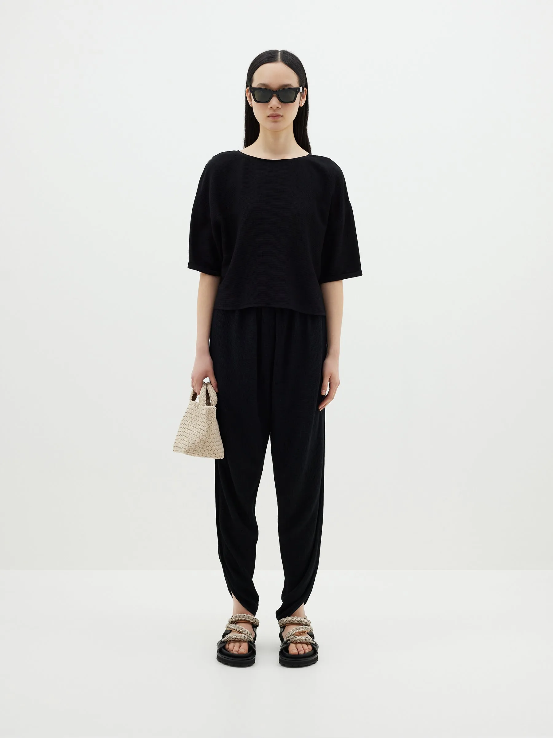 textured crepe t.shirt