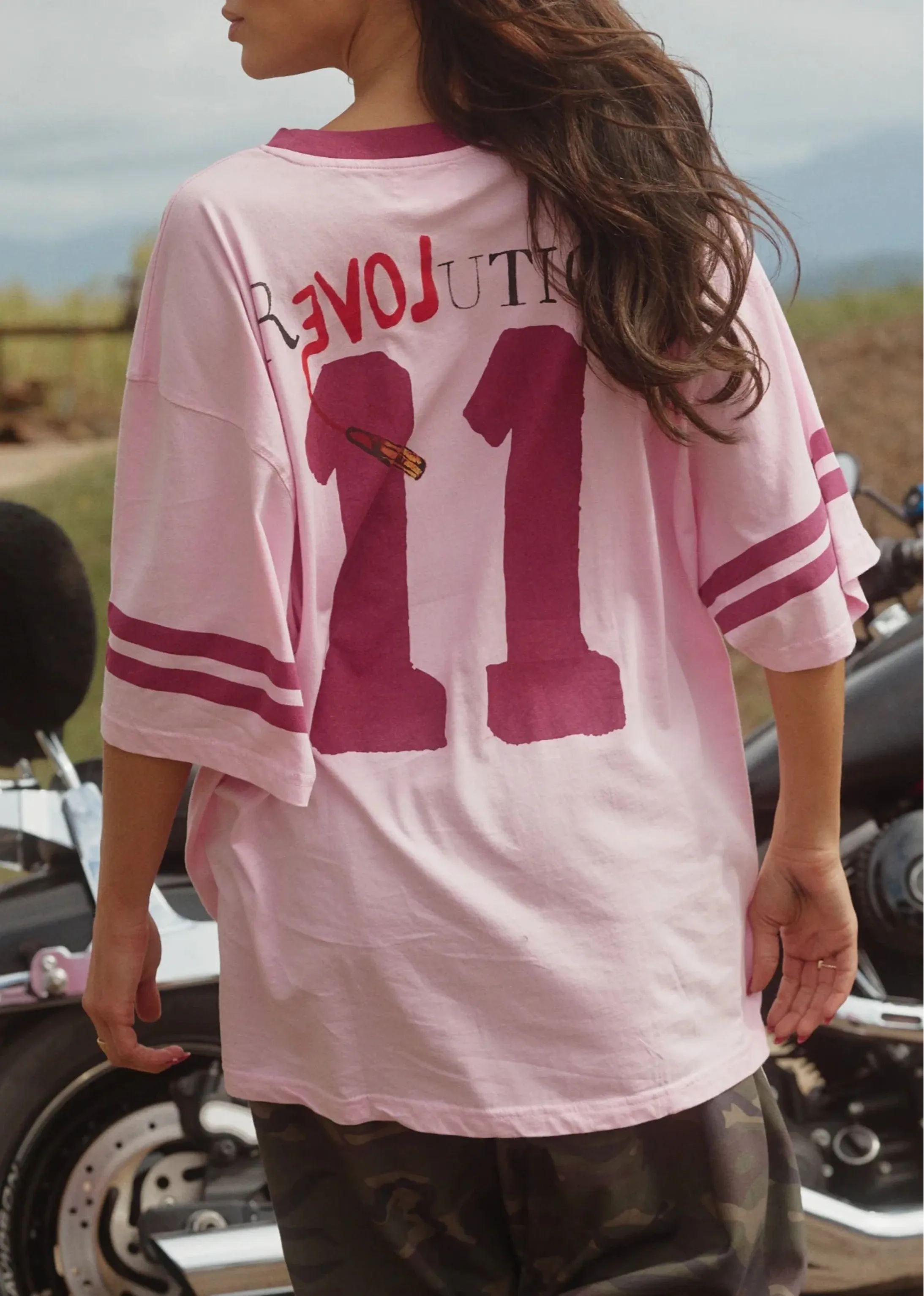 The Very Oversized Love Revolution Tee - Pink