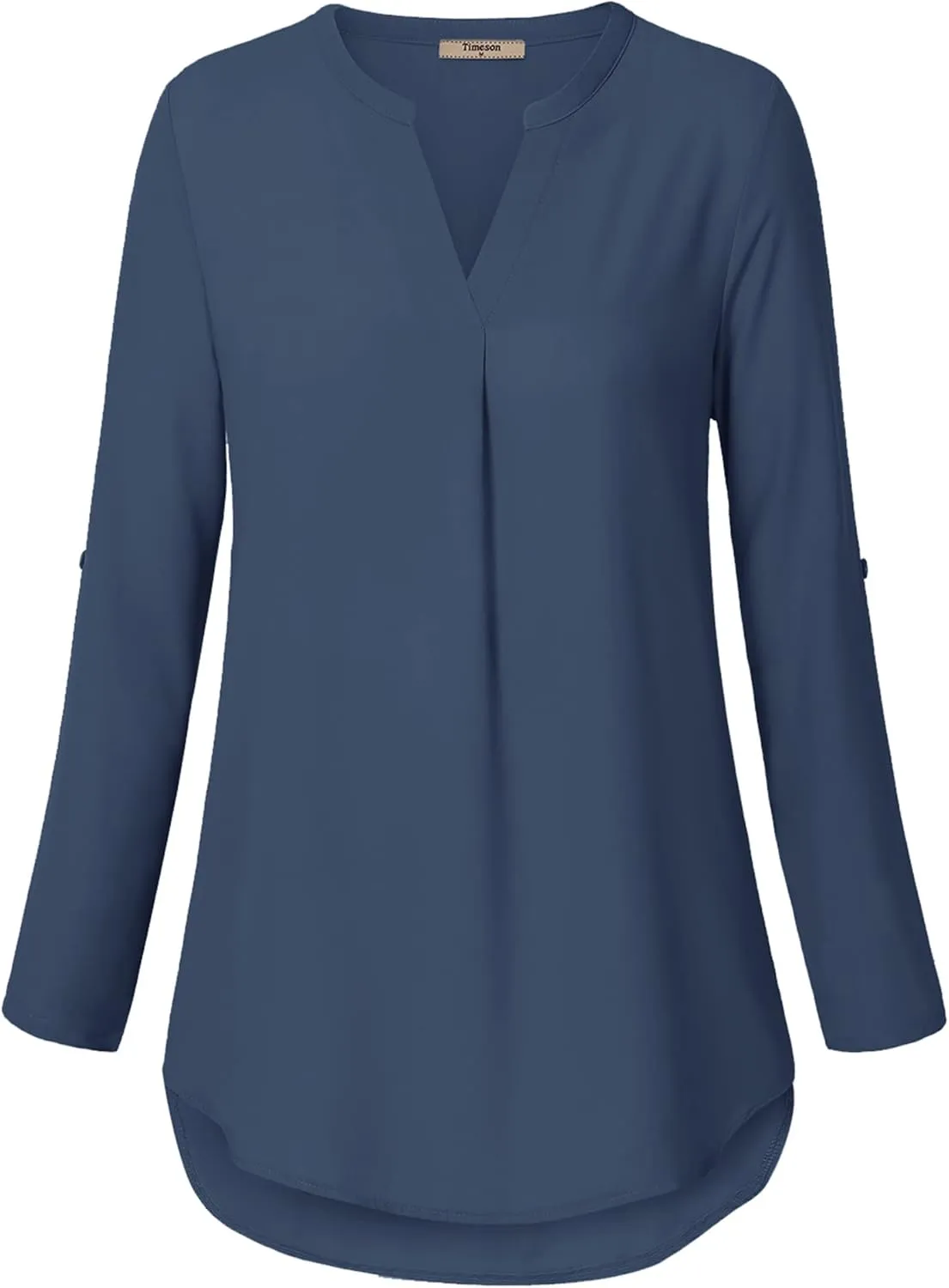 Timeson Women's Casual Chiffon V Neck 3/4 Sleeve Blouse Tops