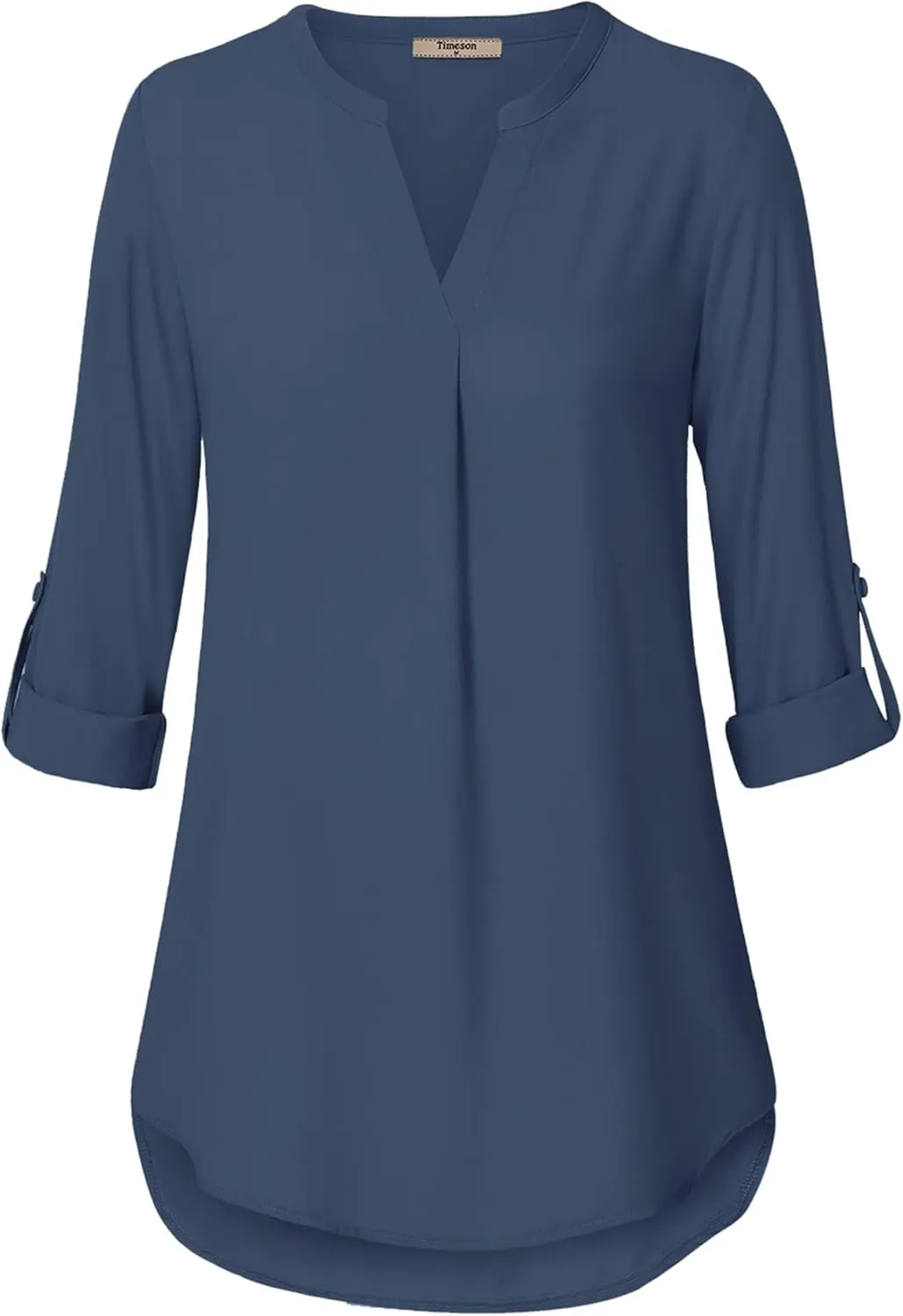 Timeson Women's Casual Chiffon V Neck 3/4 Sleeve Blouse Tops