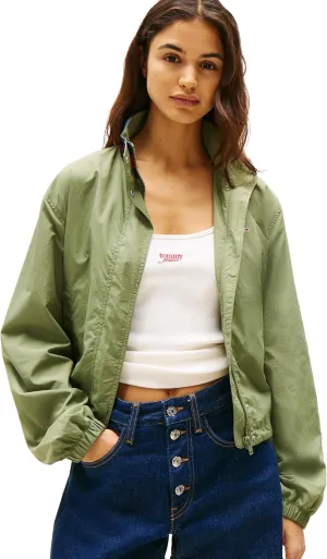 Tommy Jeans Women's Lightweight Varsity Windbreaker Jacket with Logo Detail