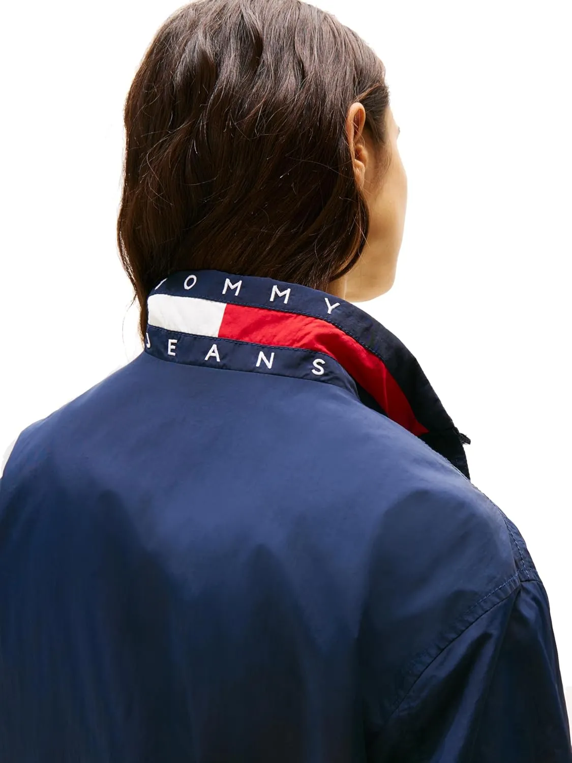 Tommy Jeans Women's Lightweight Varsity Windbreaker Jacket with Logo Detail